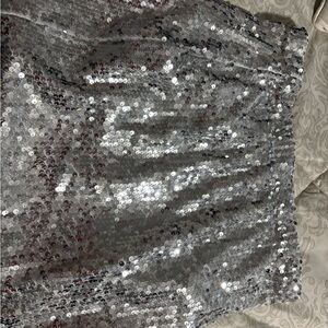 SHEIN Silver Sequin A-Line Skirt